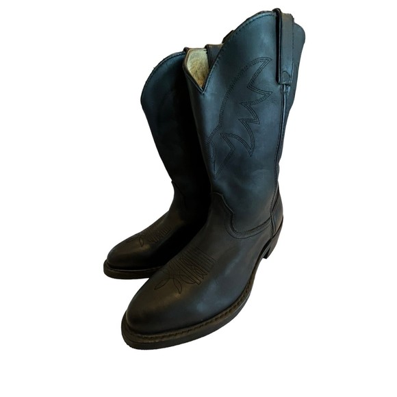 Durango Mens 11" Oiled (matte look) Black Leather Western Cowboy Boots Sz 11 EE - Picture 4 of 8